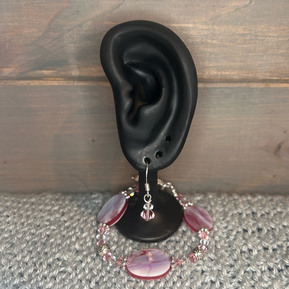 Bracelet and Earring Set With Swarovski Crystals